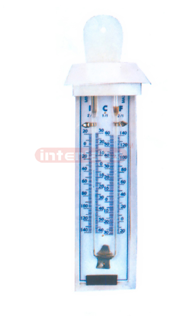 THERMOMETER, MAXIMUM AND MINIMUM, SIX'S, WITH SHADE